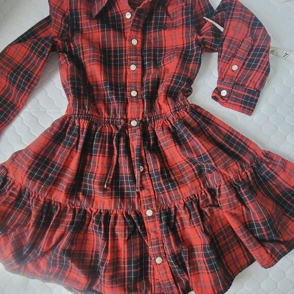 Polo Ralph Lauren Girls Red Black Plaid Fit Flare Holiday Dress Size 5 - Picture 10 of 14